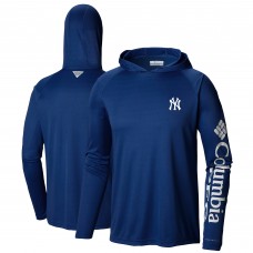New York Yankees Columbia Navy Terminal Tackle Long Sleeve Hoodie T-Shirt
