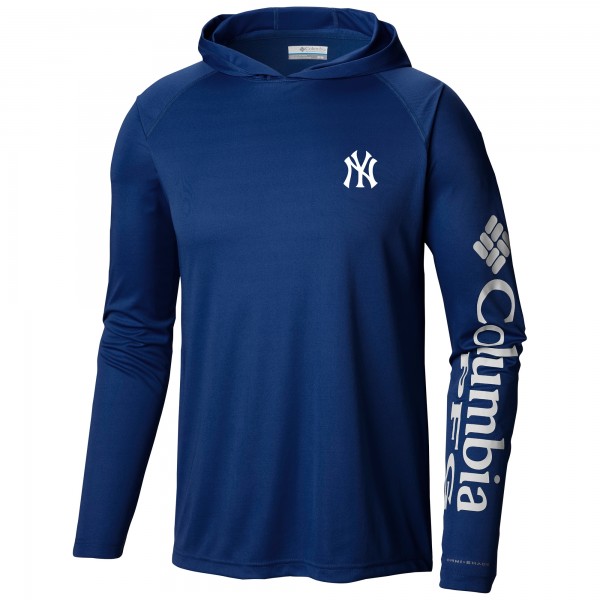 New York Yankees Columbia Navy Terminal Tackle Long Sleeve Hoodie T-Shirt