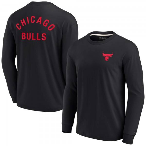 Футболка с длинным рукавом Chicago Bulls Fanatics Signature Unisex Super Soft - Black