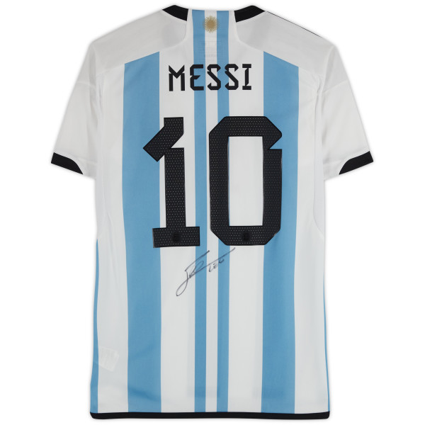 Джерси с автографом Lionel Messi Argentina National Team Fanatics Authentic 2022-23 Home