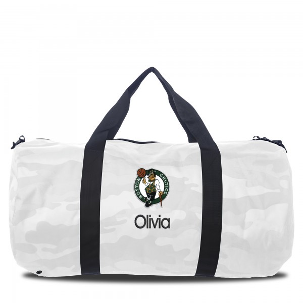 Именная спортивная сумка Boston Celtics White Camo Print
