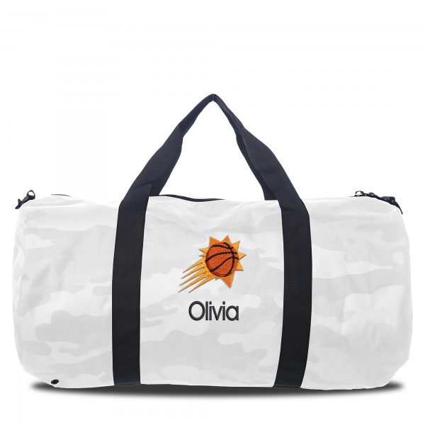 Именная спортивная сумка Phoenix Suns White Camo Print
