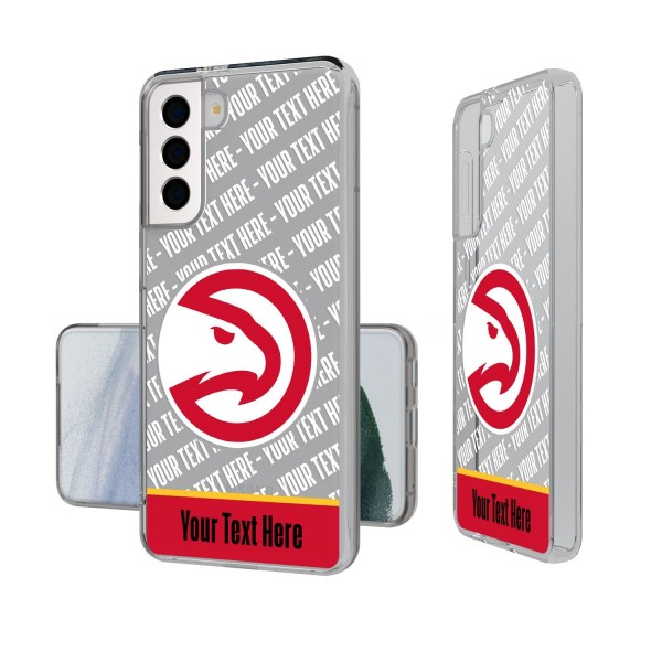 Именной чехол на телефон Atlanta Hawks Tilt Design Galaxy Clear