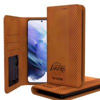 Именной чехол на телефон Los Angeles Lakers Burn Design Galaxy Folio