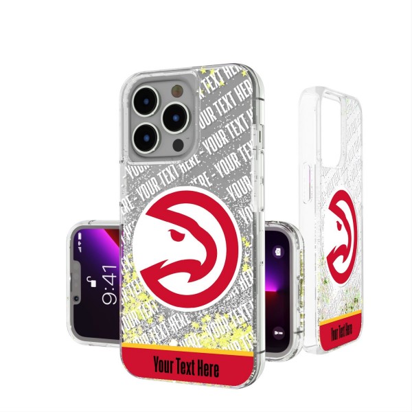 Именной чехол на телефон Atlanta Hawks Stripe iPhone Glitter