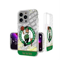 Именной чехол на телефон Boston Celtics Stripe iPhone Glitter