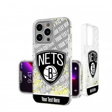 Именной чехол на телефон Brooklyn Nets Stripe iPhone Glitter
