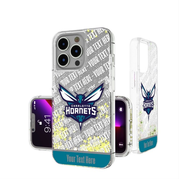 Именной чехол на телефон Charlotte Hornets Stripe iPhone Glitter