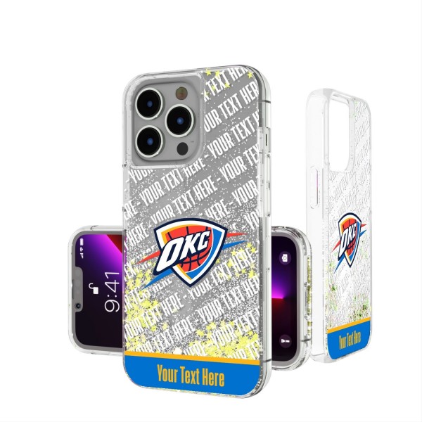 Именной чехол на телефон Oklahoma City Thunder Stripe iPhone Glitter