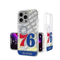 Именной чехол на телефон Philadelphia 76ers Stripe iPhone Glitter