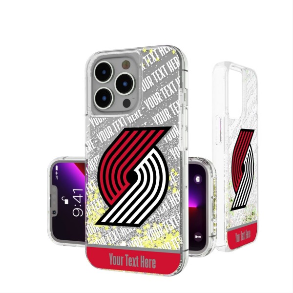 Именной чехол на телефон Portland Trail Blazers Stripe iPhone Glitter