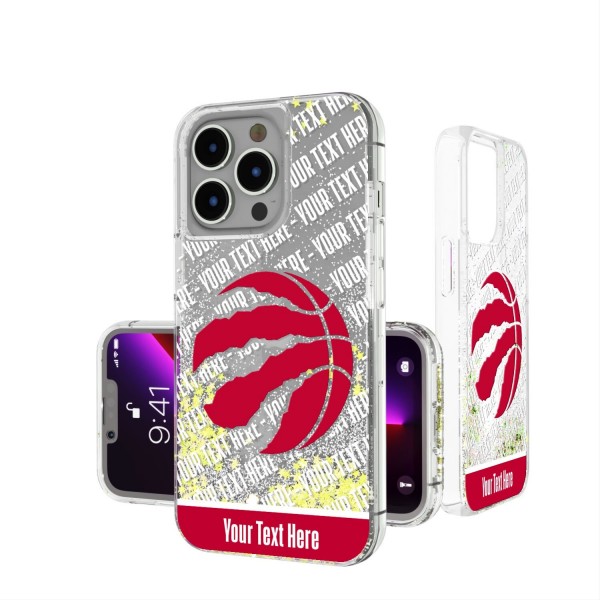 Именной чехол на телефон Toronto Raptors Stripe iPhone Glitter