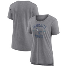 Женская футболка Charlotte Hornets Heather Gray Heritage Tri-Blend