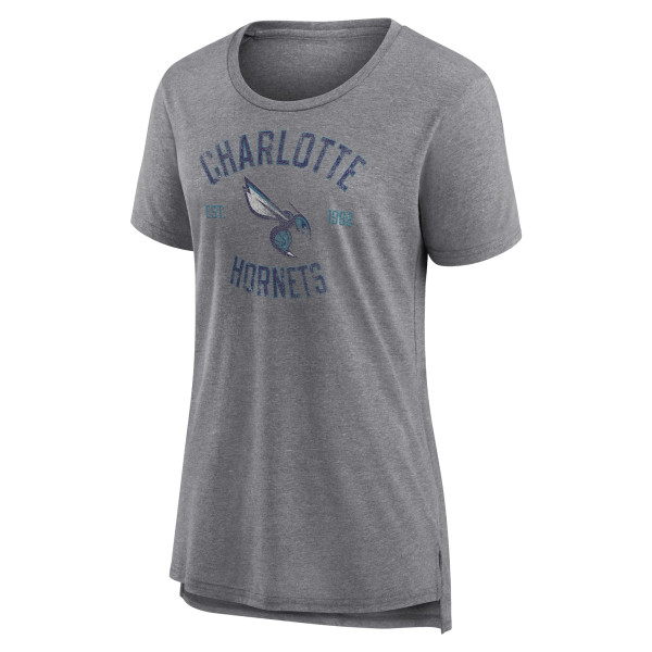 Женская футболка Charlotte Hornets Heather Gray Heritage Tri-Blend