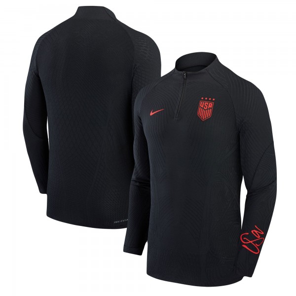USWNT Nike 2023 Strike Drill Performance Quarter-Zip Long Sleeve Top - Black
