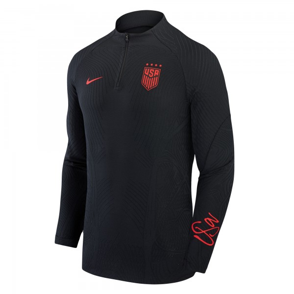 USWNT Nike 2023 Strike Drill Performance Quarter-Zip Long Sleeve Top - Black
