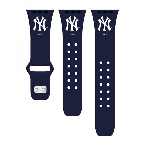 New York Yankees Navy Logo Silicone Apple Watch Band
