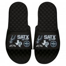 San Antonio Spurs ISlide 2022/23 City Edition Collage Slide Sandals - Black