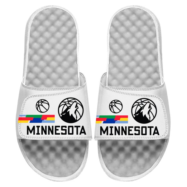 Шлепки Minnesota Timberwolves ISlide 2022/23 City Edition Collage - White