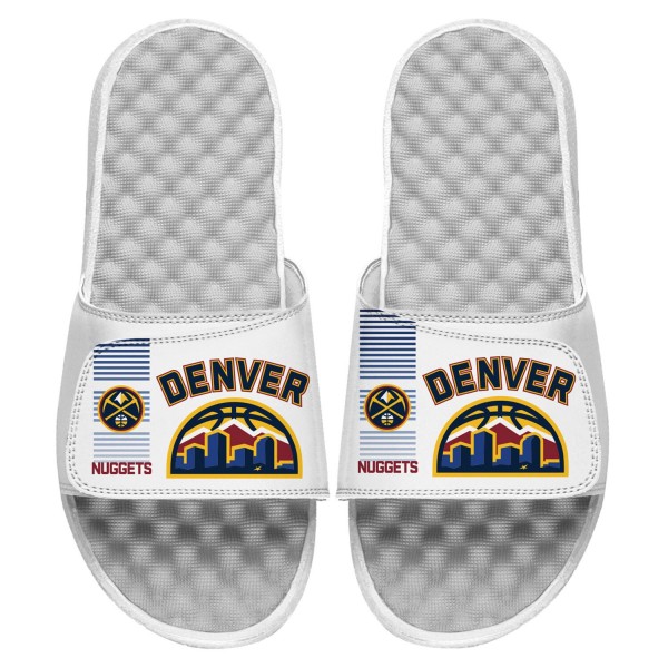 Шлепки Denver Nuggets ISlide Youth 2022/23 City Edition Collage - White