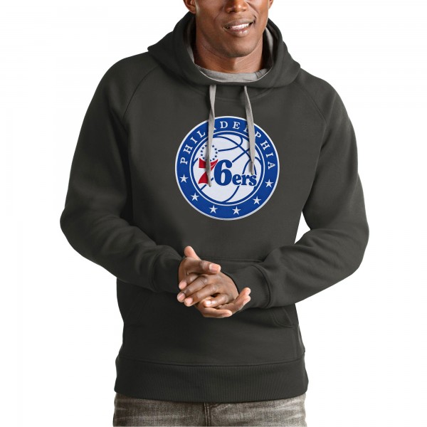 Толстовка Philadelphia 76ers Antigua Team Logo Victory - Charcoal