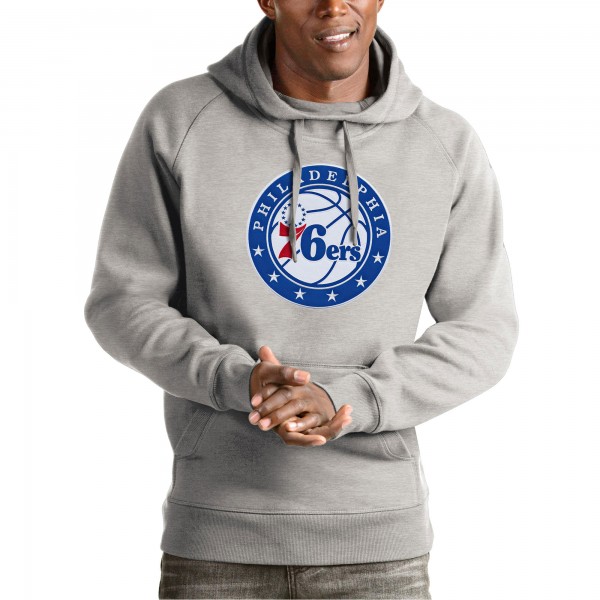 Толстовка Philadelphia 76ers Antigua Team Logo Victory - Heather Gray