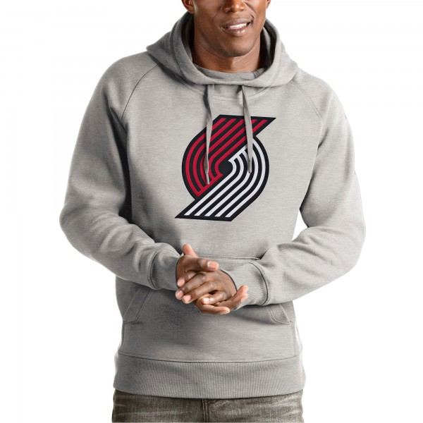 Толстовка Portland Trail Blazers Antigua Team Logo Victory - Heather Gray
