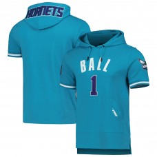 Именная футболка с капюшоном LaMelo Ball Charlotte Hornets Pro Standard - Teal