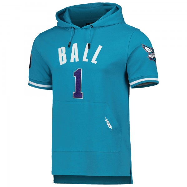 Именная футболка с капюшоном LaMelo Ball Charlotte Hornets Pro Standard - Teal