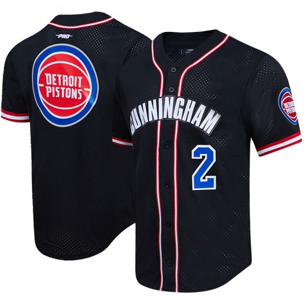 Рубашка с коротким рукавом Cade Cunningham Detroit Pistons Pro Standard Capsule Player Baseball - Black