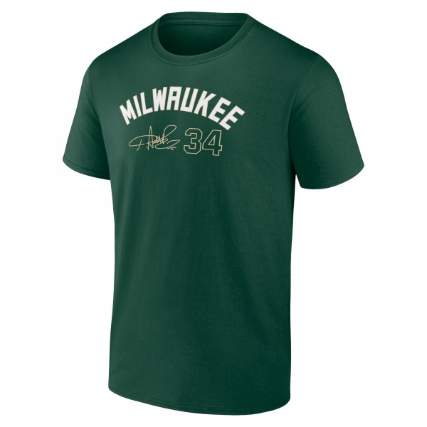 Именная футболка Giannis Antetokounmpo Milwaukee Bucks - Hunter Green