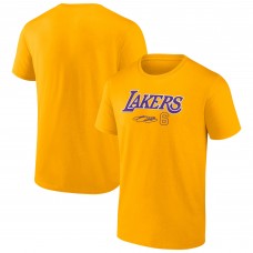 Именная футболка LeBron James Los Angeles Lakers - Gold