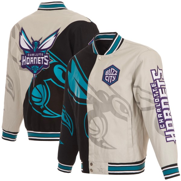 Кофта на молнии Charlotte Hornets JH Design Split All Over - Gray/Black