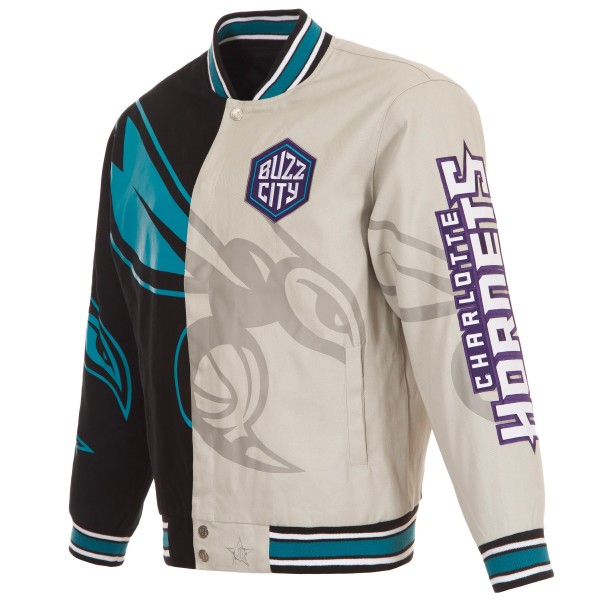 Кофта на молнии Charlotte Hornets JH Design Split All Over - Gray/Black