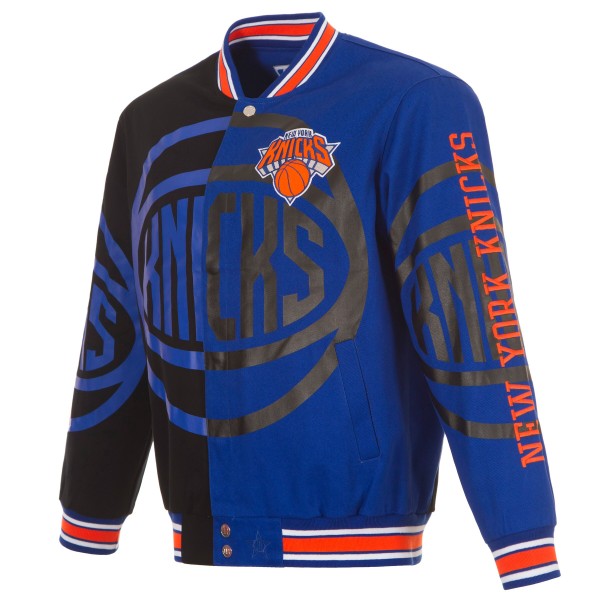 Кофта на молнии New York Knicks JH Design Split All Over - Blue/Black