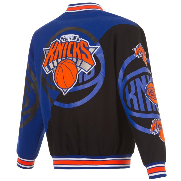 Кофта на молнии New York Knicks JH Design Split All Over - Blue/Black