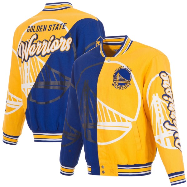 Кофта на молнии Golden State Warriors JH Design Split All Over - Gold/Royal