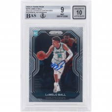Autographed Charlotte Hornets LaMelo Ball 2020-21 Panini Prizm #278 Beckett Witnessed Authenticated 9/10 Rookie Card - 14723395