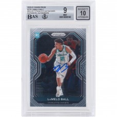 Autographed Charlotte Hornets LaMelo Ball 2020-21 Panini Prizm #278 Beckett Witnessed Authenticated 9/10 Rookie Card - 14838160