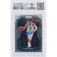 Autographed Charlotte Hornets LaMelo Ball 2020-21 Panini Prizm #278 Beckett Witnessed Authenticated 9/10 Rookie Card - 14723496