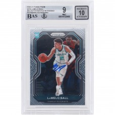 Autographed Charlotte Hornets LaMelo Ball 2020-21 Panini Prizm #278 Beckett Witnessed Authenticated 9/10 Rookie Card - 14723496