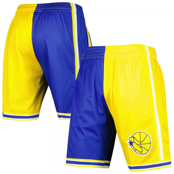Шорты Golden State Warriors Mitchell & Ness Hardwood Classics 1995 Split Swingman - Royal/Gold