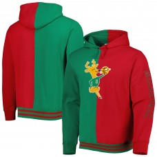 Milwaukee Bucks Mitchell & Ness Green/Red Hardwood Classics Split Pullover Hoodie