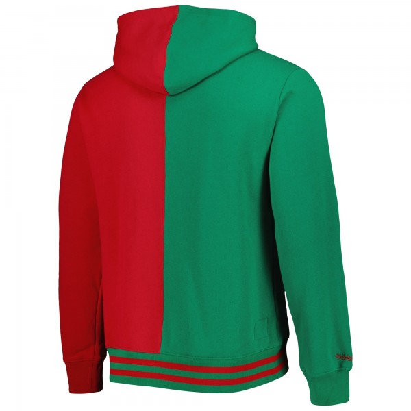 Milwaukee Bucks Mitchell & Ness Green/Red Hardwood Classics Split Pullover Hoodie