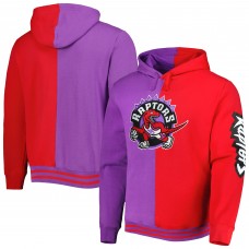 Toronto Raptors Mitchell & Ness Purple/Red Hardwood Classics Split Pullover Hoodie
