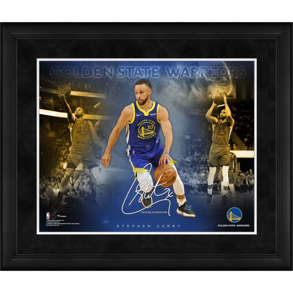 Facsimile Signature Golden State Warriors Stephen Curry Fanatics Authentic Framed 16 x 20 Stars of the Game Collage