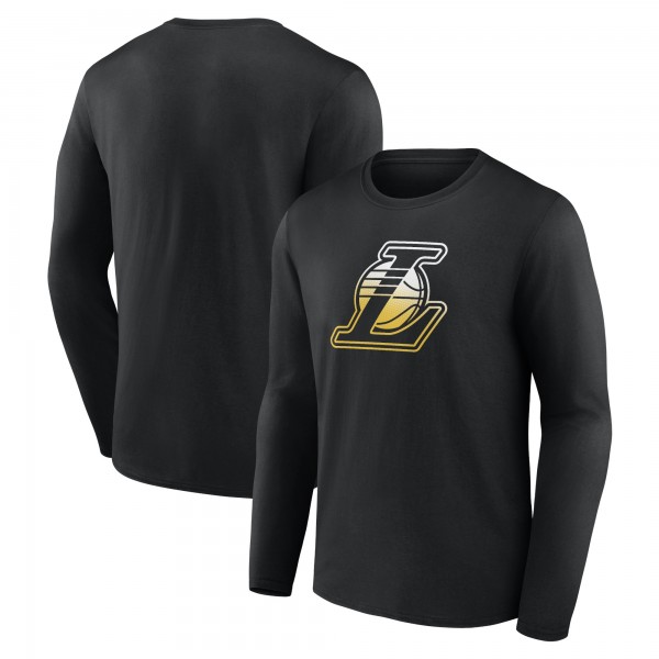 Футболка с длинным рукавом Los Angeles Lakers Gradient Logo - Black