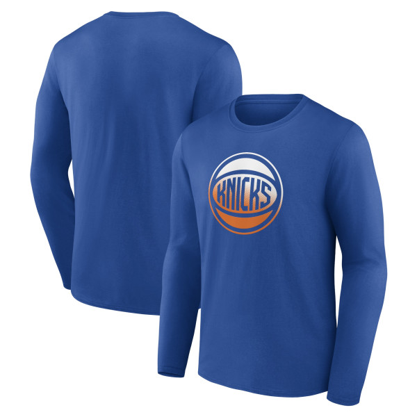 Футболка с длинным рукавом New York Knicks Blue Gradient Logo
