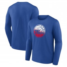 Philadelphia 76ers Royal Gradient Logo Long Sleeve T-Shirt