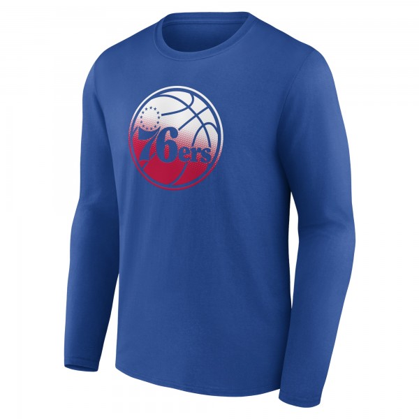 Philadelphia 76ers Royal Gradient Logo Long Sleeve T-Shirt